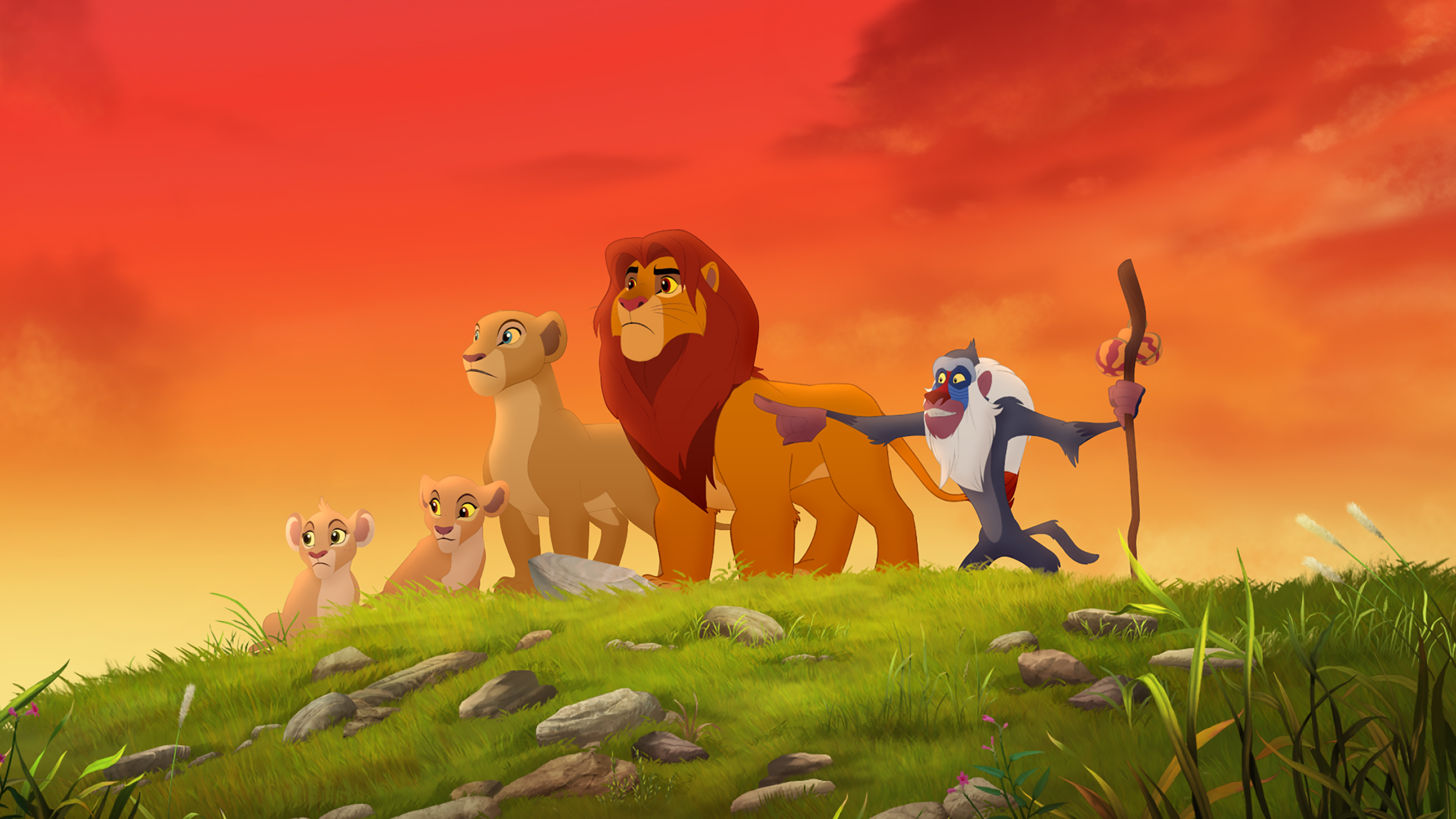 THE LION GUARD - "The Lion Guard: Return of the Roar" - The epic storytelling of Disney's "The Lion King" continues with "The Lion Guard: Return of the Roar," a primetime television movie event premiering SUNDAY, NOVEMBER 22 (7:00 p.m., ET/PT) on Disney Channel. (Disney Junior) TIIFU, KIARA, NALA, SIMBA, RAFIKI